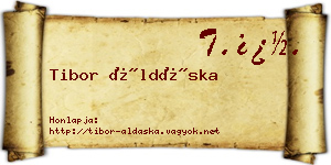 Tibor Áldáska névjegykártya